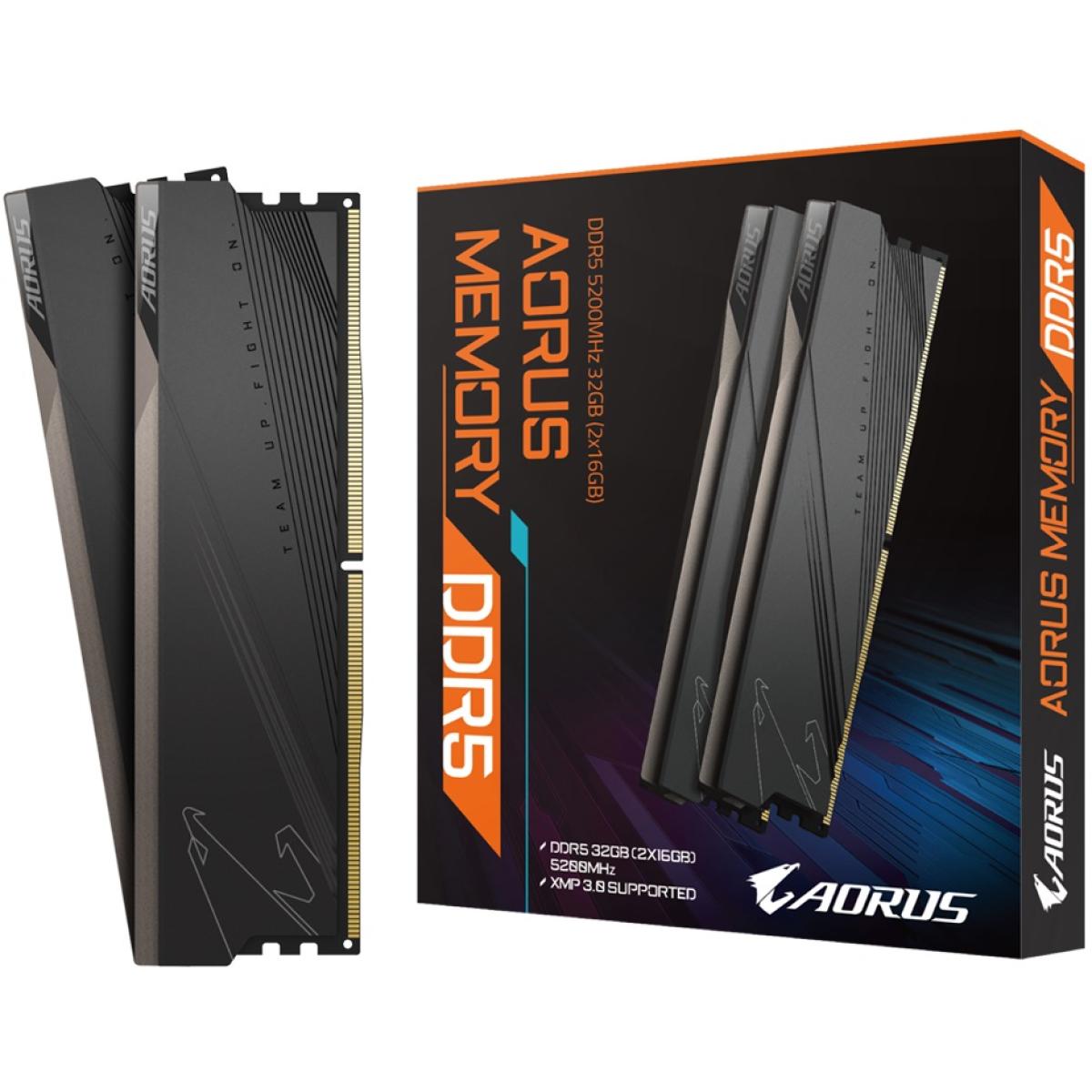 GIGABYTE AORUS Memory DDR5 32GB (2x16GB) 5200MHz-CL40 Desktop Memory