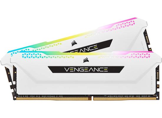 CORSAIR VENGEANCE RGB PRO SL 32GB (2x16GB) DDR4 RAM 3200MHz CL16 Memory Kit — White