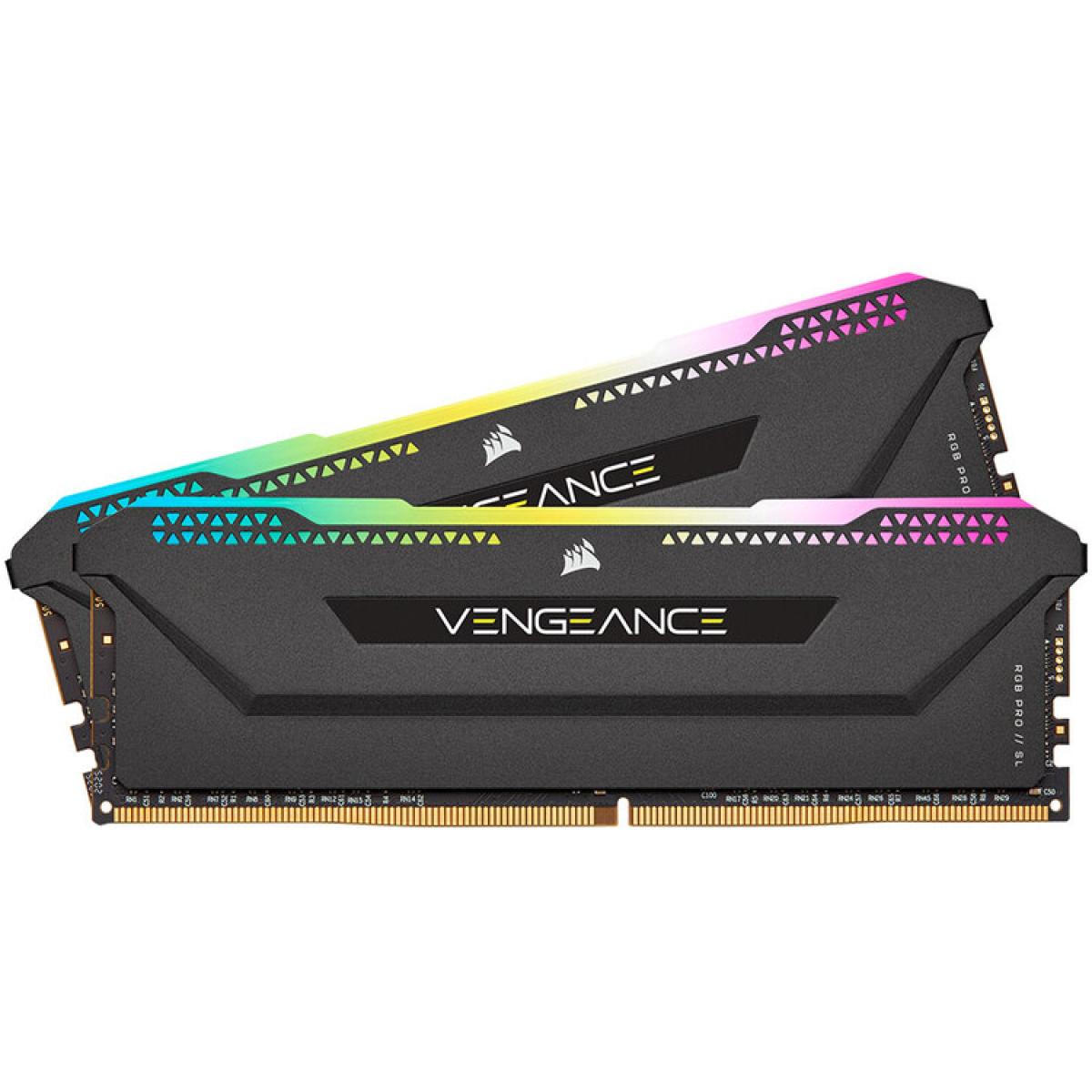 CORSAIR VENGEANCE RGB PRO SL 32GB (2 x 16GB) DDR4 RAM 3600MHz CL18 Memory Kit — Black