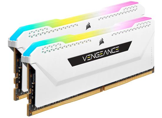 CORSAIR VENGEANCE RGB PRO SL 32GB (2 x 16GB) DDR4 RAM 3600MHz CL18 Memory Kit — White