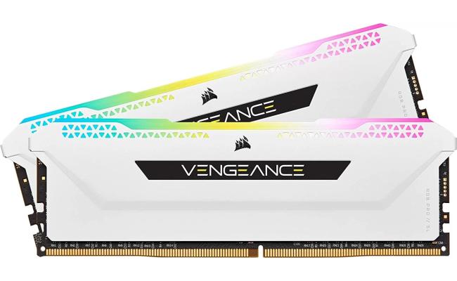 CORSAIR VENGEANCE RGB PRO SL 32GB (2 x 16GB) DDR4 RAM 3600MHz CL18 Memory Kit — White