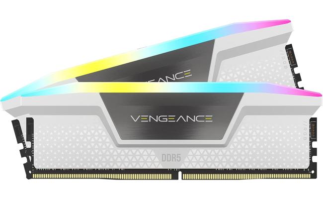 CORSAIR VENGEANCE RGB 32GB (2x16GB) DDR5 RAM 6400MT/s CL32 Memory Kit — White