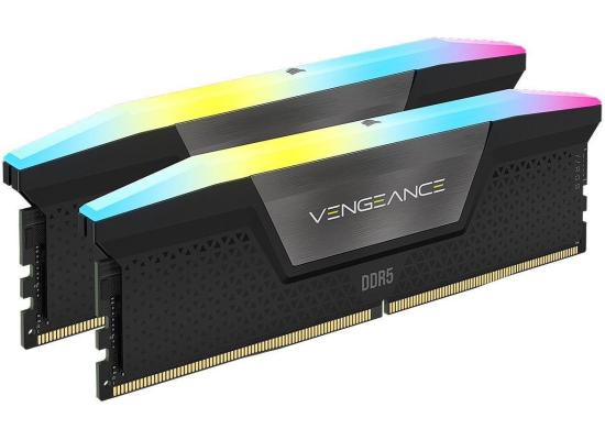 CORSAIR VENGEANCE RGB 64GB (2x32GB) DDR5 RAM 6000MT/s CL30 Memory Kit — Black