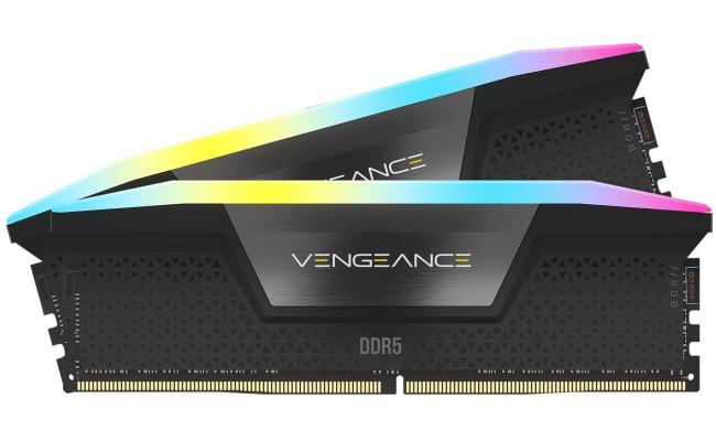 CORSAIR VENGEANCE RGB 64GB (2x32GB) DDR5 RAM 6400MT/s CL32 Memory Kit — Black