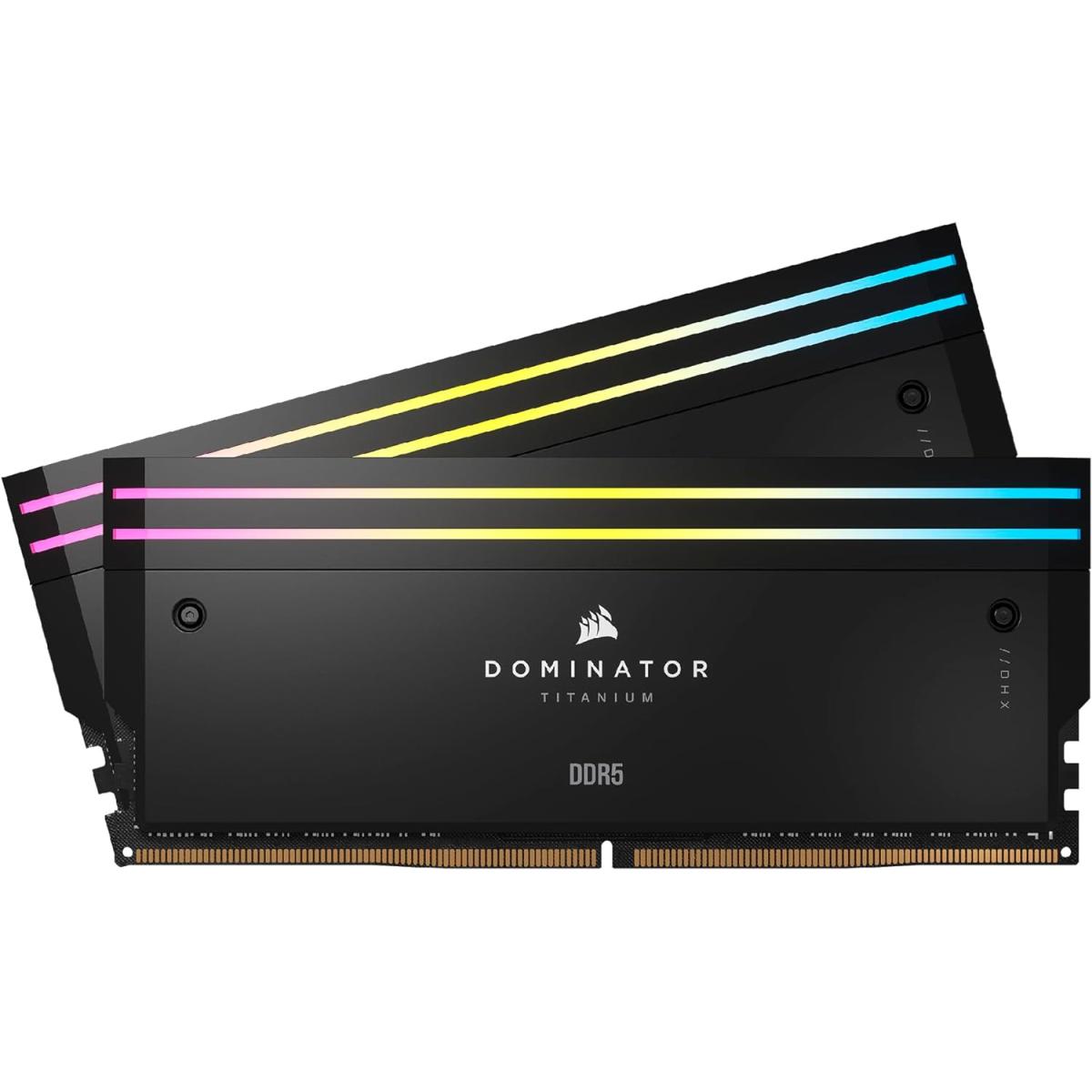 CORSAIR DOMINATOR TITANIUM RGB 48GB (2x24GB) DDR5 RAM 6400MT/s CL36 Memory Kit — Black