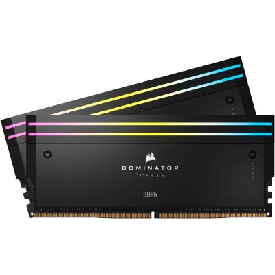 CORSAIR DOMINATOR TITANIUM RGB 48GB (2x24GB) DDR5 RAM 8000MT/s CL38 Memory Kit — Black