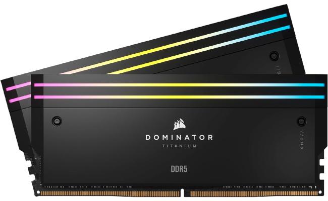CORSAIR DOMINATOR TITANIUM RGB 32GB (2x16GB) DDR5 RAM 7200MT/s CL34 Memory Kit — Black
