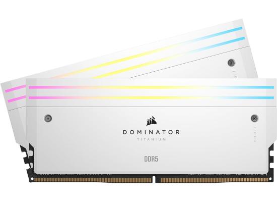 CORSAIR DOMINATOR TITANIUM RGB 48GB (2x24GB) DDR5 RAM 7200MT/s CL36 Memory Kit — White