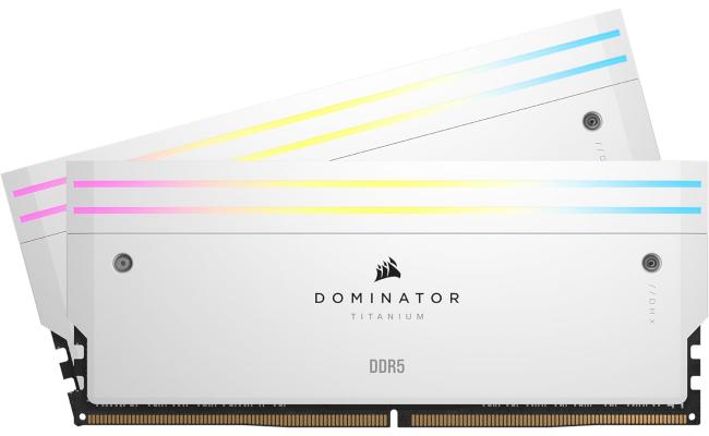 CORSAIR DOMINATOR TITANIUM RGB 48GB (2x24GB) DDR5 RAM 7200MT/s CL36 Memory Kit — White