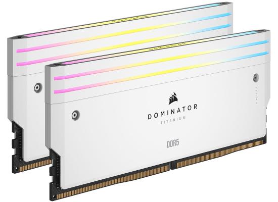 CORSAIR DOMINATOR TITANIUM RGB 48GB (2x24GB) DDR5 RAM 7200MT/s CL36 Memory Kit — White