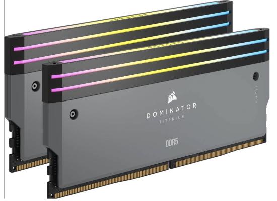 CORSAIR DOMINATOR TITANIUM RGB 64GB (2x32GB) DDR5 RAM 6000MT/s CL30 Memory Kit — Grey