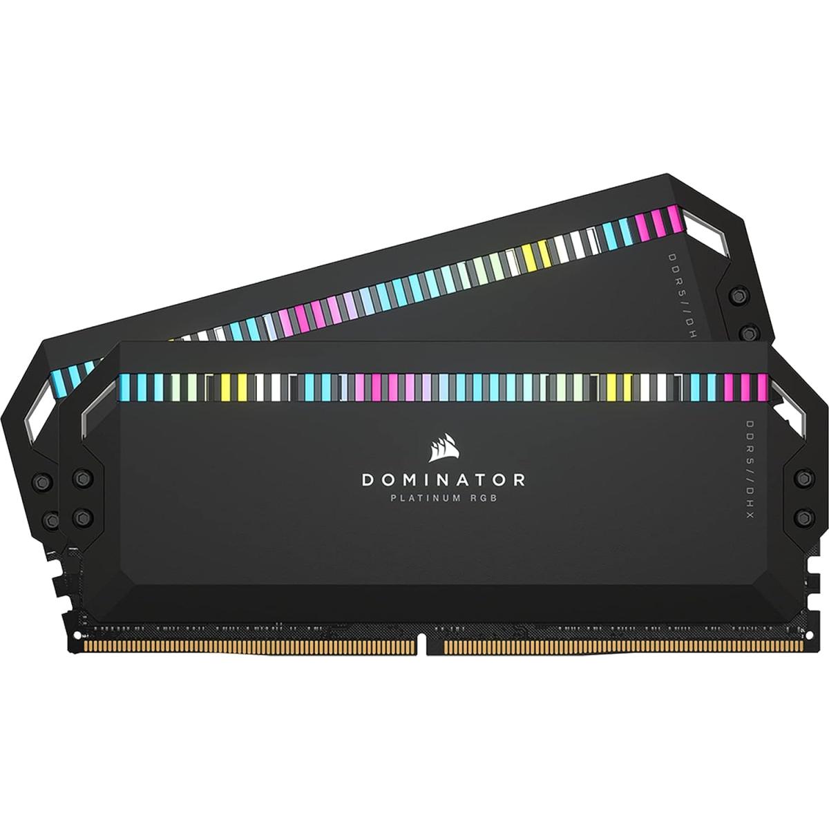 CORSAIR DOMINATOR PLATINUM RGB 32GB (2x16GB) DDR5 RAM 6000MT/s CL30 Memory Kit — Black