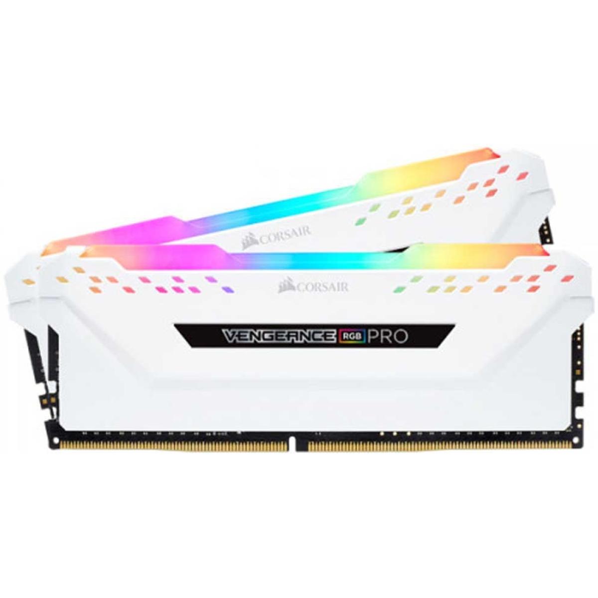 CORSAIR VENGEANCE RGB PRO 16GB (2 x 8GB) DDR4 RAM 3200MHz CL16 Memory Kit — White