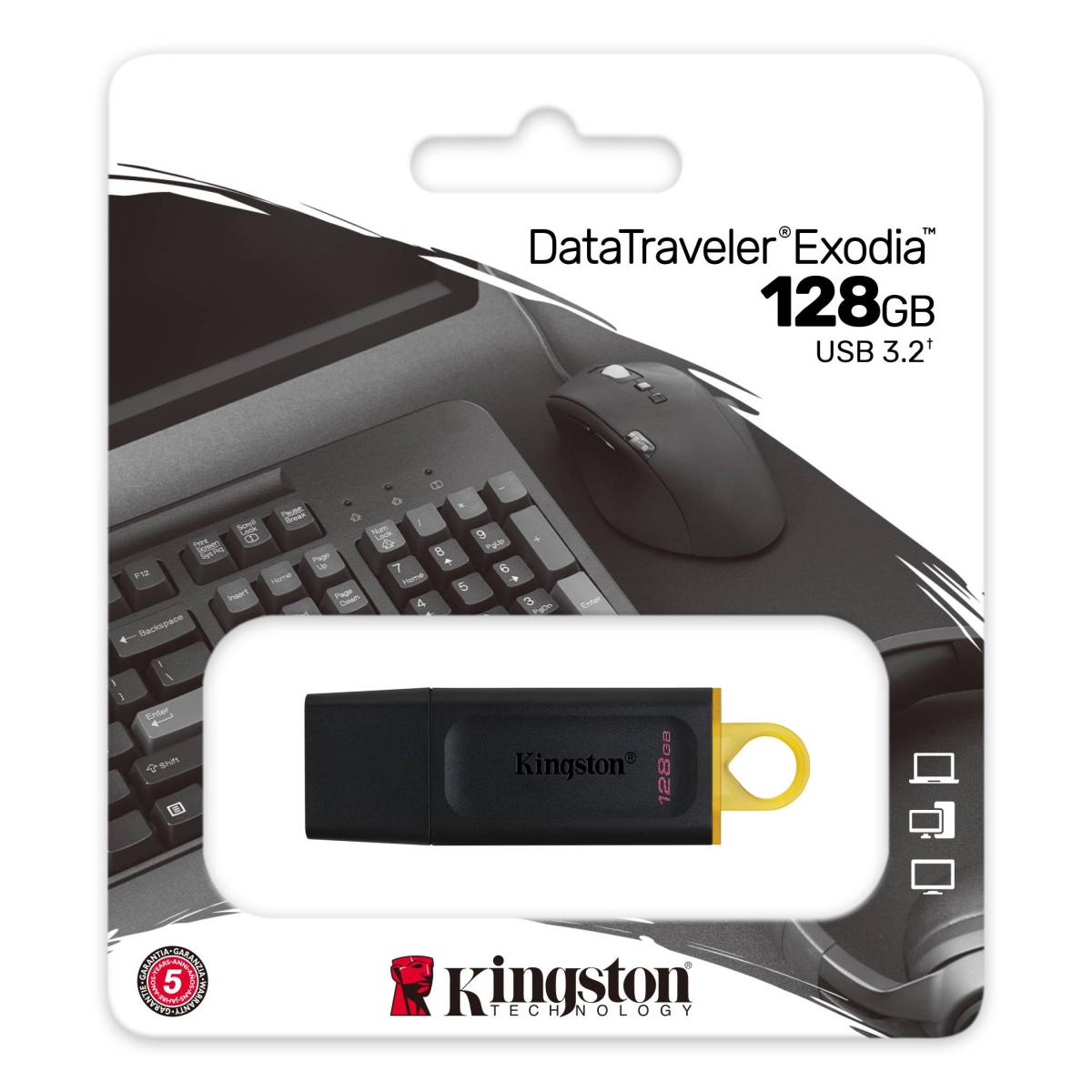 Kingston DataTraveler Exodia USB Flash Drive Single Pack USB 3.2 Gen 1 - 128GB