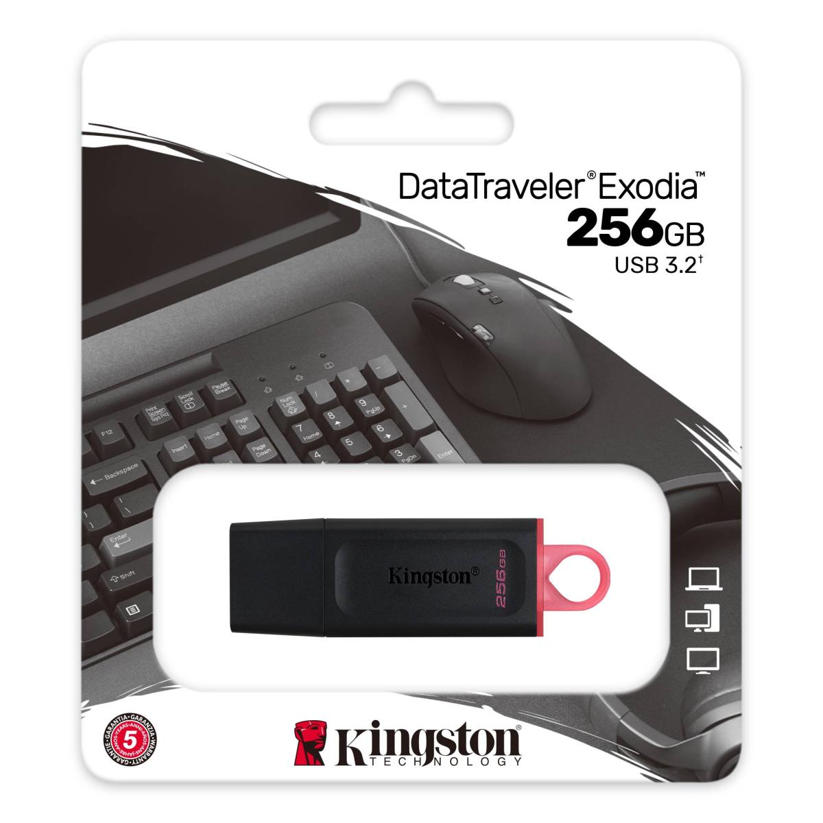 Kingston DataTraveler Exodia USB Flash Drive Single Pack USB 3.2 Gen 1 - 256GB