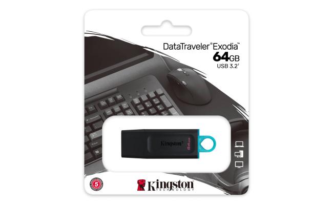 Kingston DataTraveler Exodia USB Flash Drive Single Pack USB 3.2 Gen 1 - 64GB