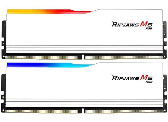 G.SKILL Ripjaws M5 RGB Series 32GB (2x16GB) DDR5 RAM 6000MT/s CL36 Memory Kit - White