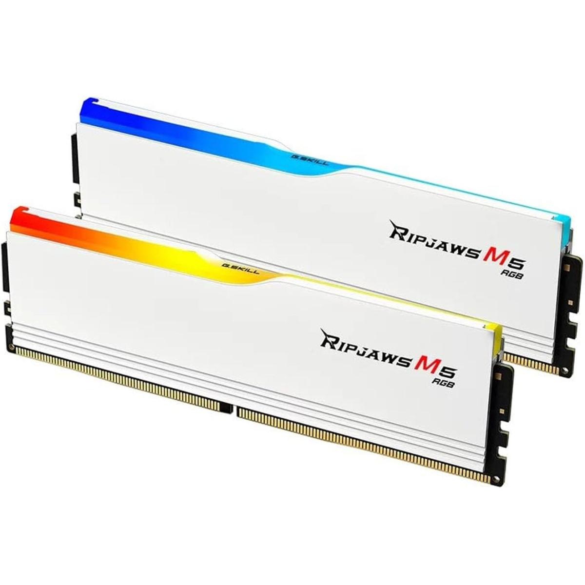 G.SKILL Ripjaws M5 RGB Series 32GB (2x16GB) DDR5 RAM 6000MT/s CL36 Memory Kit - White
