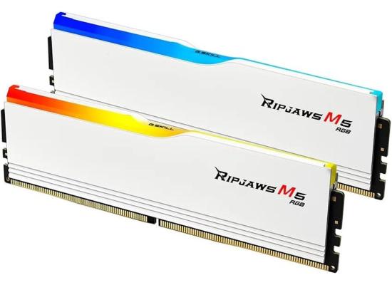 G.SKILL Ripjaws M5 RGB Series 32GB (2x16GB) DDR5 RAM 6000MT/s CL36 Memory Kit - White