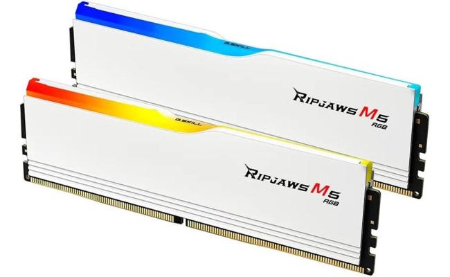 G.SKILL Ripjaws M5 RGB Series 32GB (2x16GB) DDR5 RAM 6000MT/s CL36 Memory Kit - White