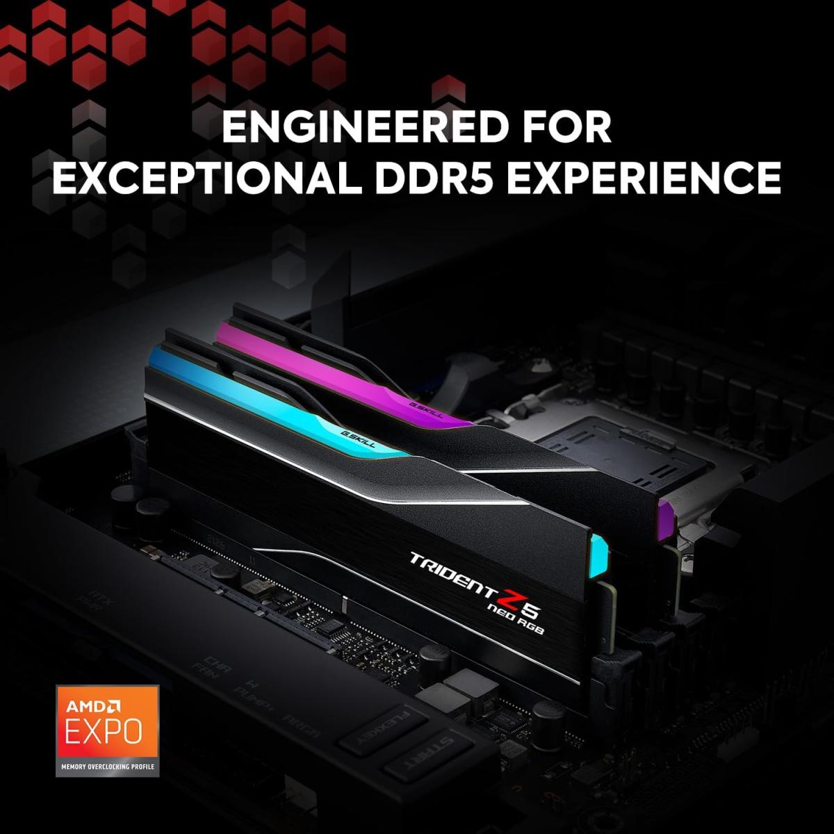 G.SKILL Trident Z5 Neo RGB 64GB (2x32GB) 6000MT/s CL36 DDR5 RAM Memory Kit - Black