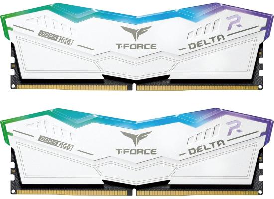 TEAMGROUP T-Force Delta RGB 32GB Kit (2x16) 6000MHz CL30 DDR5 Desktop Memory - White