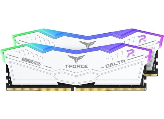 TEAMGROUP T-Force Delta RGB 32GB Kit (2x16) 6000MHz CL30 DDR5 Desktop Memory - White
