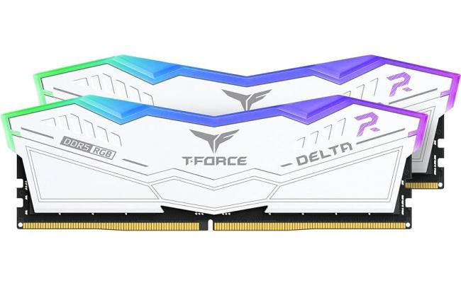TEAMGROUP T-Force Delta RGB 32GB Kit (2x16) 6000MHz CL30 DDR5 Desktop Memory - White