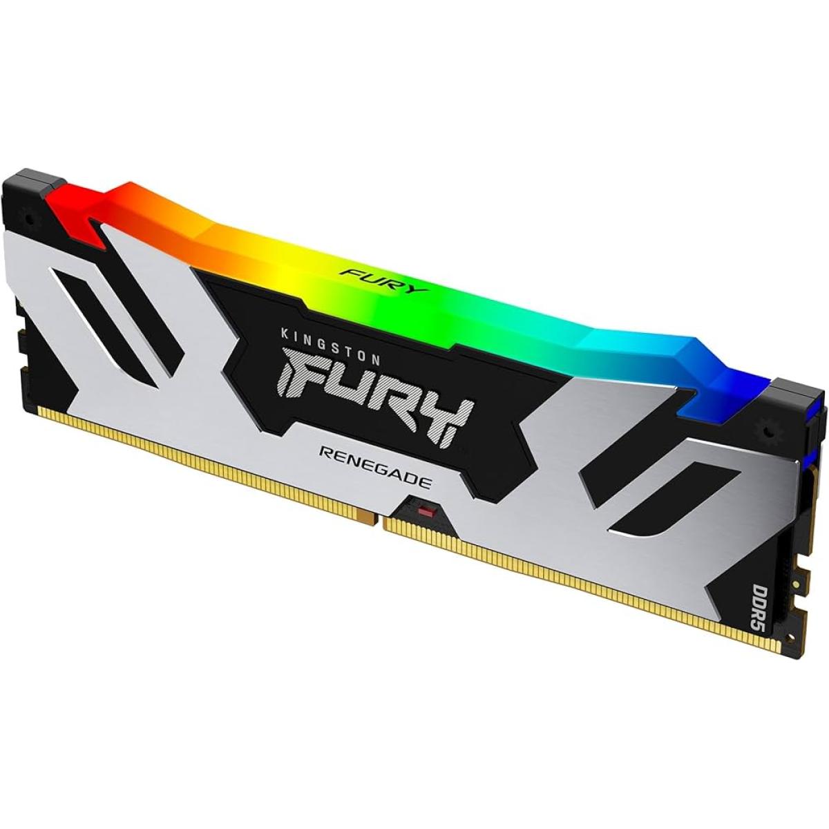 KingSton Fury Renegade RGB Single 16GB DDR5 7200MT/s-CL38 Desktop Memory (Black/Silver)