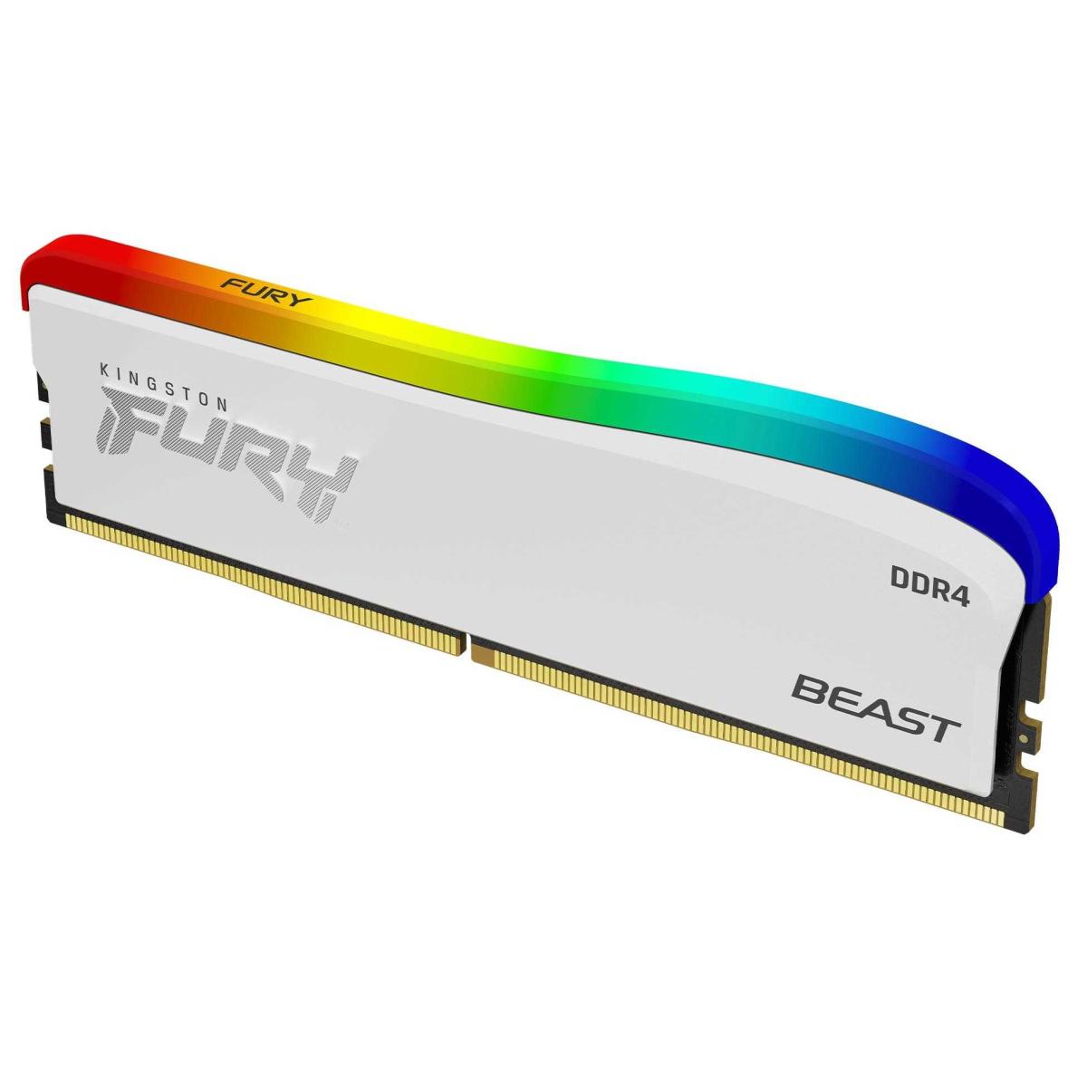 KingSton Fury Beast Single 8GB DDR4 3600MT/s-CL17 RGB Desktop Memory (White)
