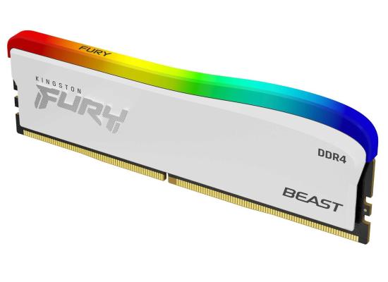 KingSton Fury Beast Single 8GB DDR4 3600MT/s-CL17 RGB Desktop Memory (White)