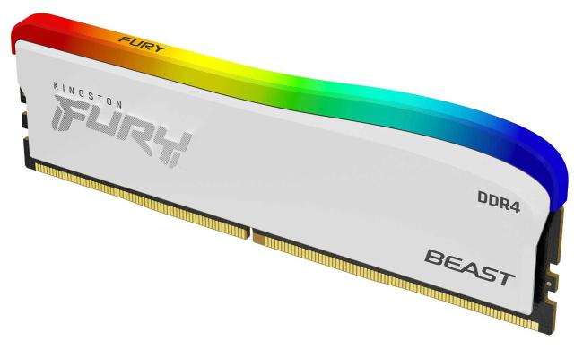KingSton Fury Beast Single 8GB DDR4 3600MT/s-CL17 RGB Desktop Memory (White)