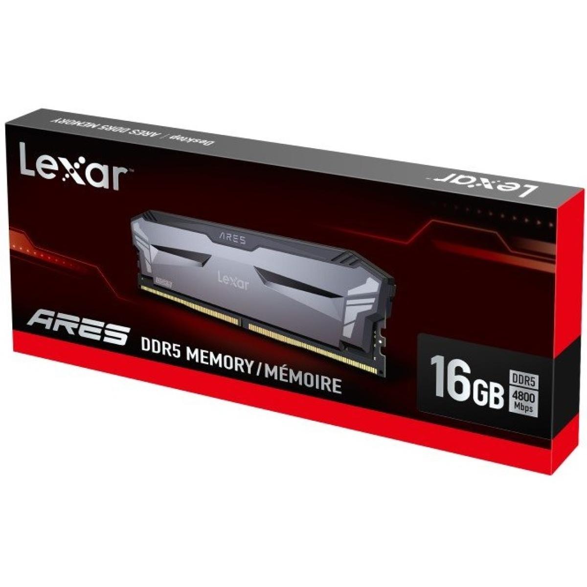 Lexar Ares Single 16GB DDR5 4800MT/s-CL40 Non RGB Desktop Memory (Grey)