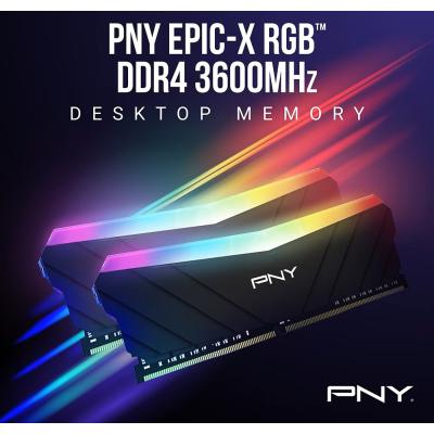 PNY RGB 32GB (2x16GB) DDR4 RAM 3600MHz CL18 Memory Kit-Black