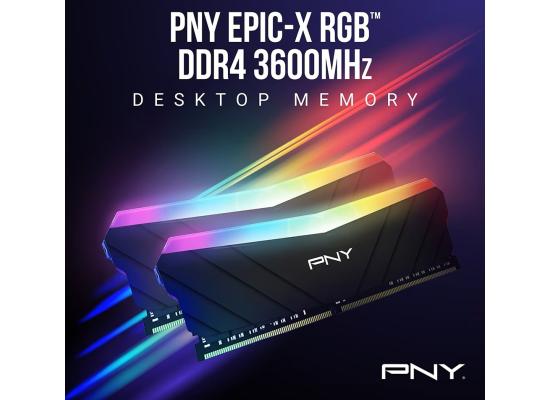 PNY RGB 32GB (2x16GB) DDR4 RAM 3600MHz CL18 Memory Kit-Black
