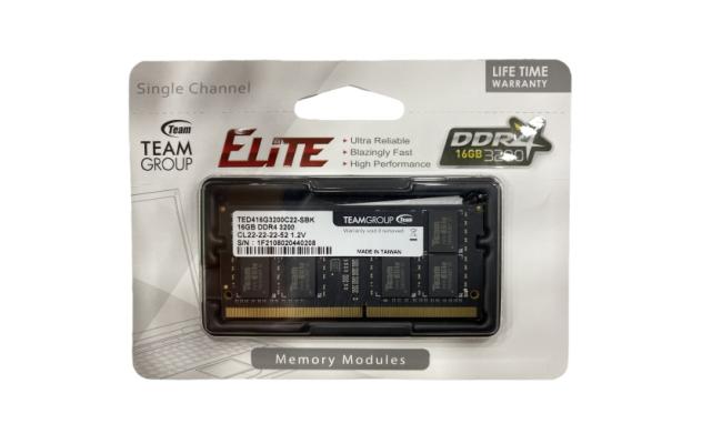 TEAMGROUP ELITE SO-DIMM Single 16GB 3200MHz CL22 DDR4 LAPTOP MEMORY