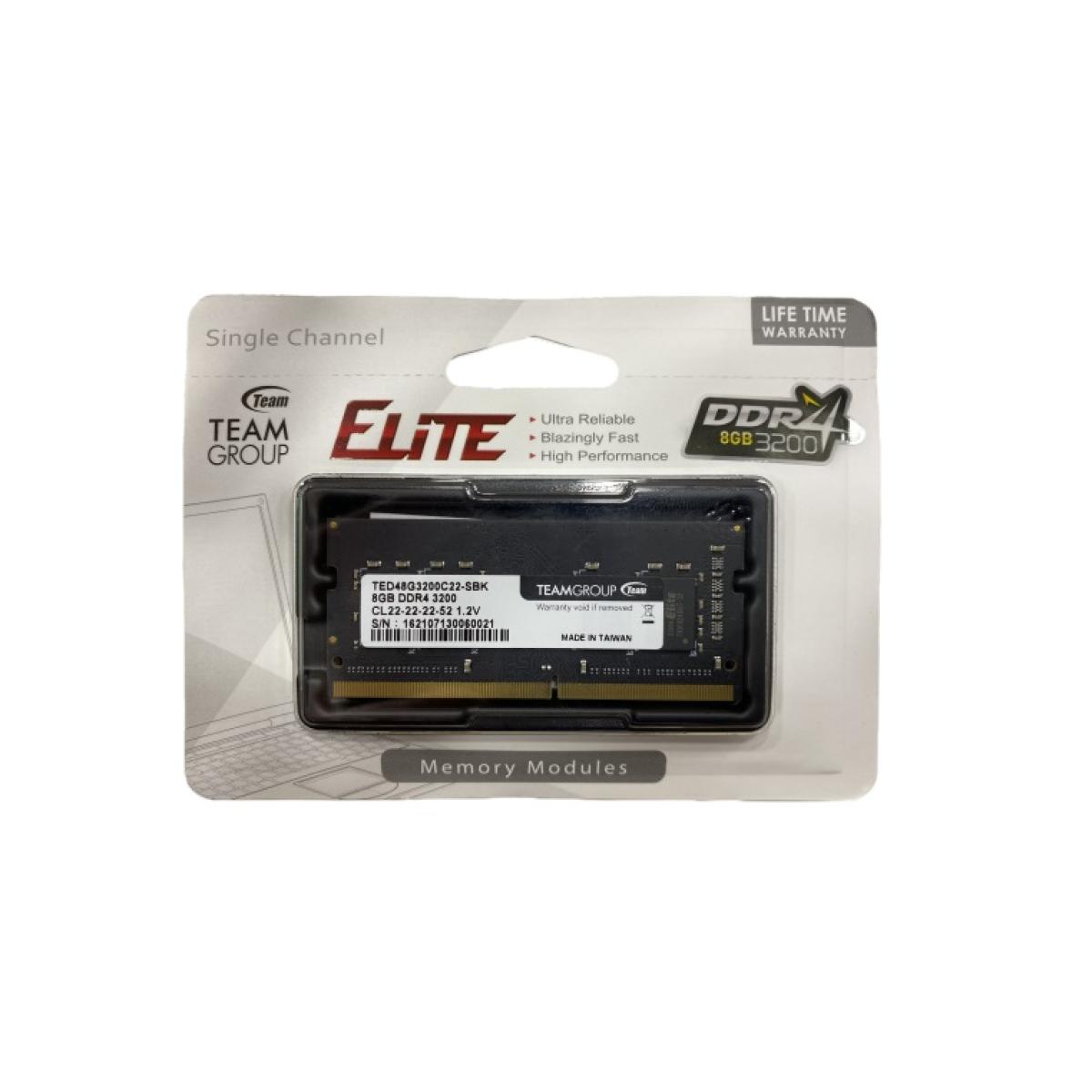 TEAMGROUP ELITE SO-DIMM Single 8GB 3200MHz CL22 DDR4 LAPTOP MEMORY