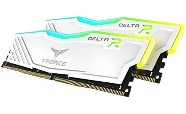 TEAMGROUP T-Force Delta RGB 16GB Kit (2x8) 3600MHz CL18 DDR4 Desktop Memory - White