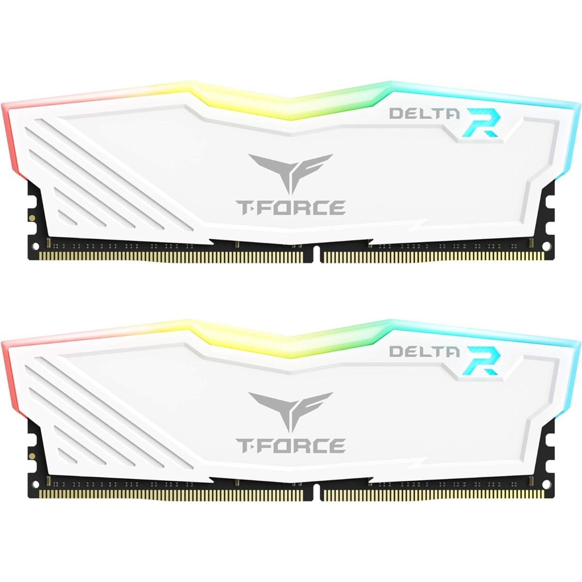 TEAMGROUP T-Force Delta RGB 32GB Kit (2x16) 3600MHz CL18 DDR4 Desktop Memory - White