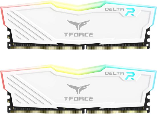 TEAMGROUP T-Force Delta RGB 16GB Kit (2x8) 3600MHz CL18 DDR4 Desktop Memory - White