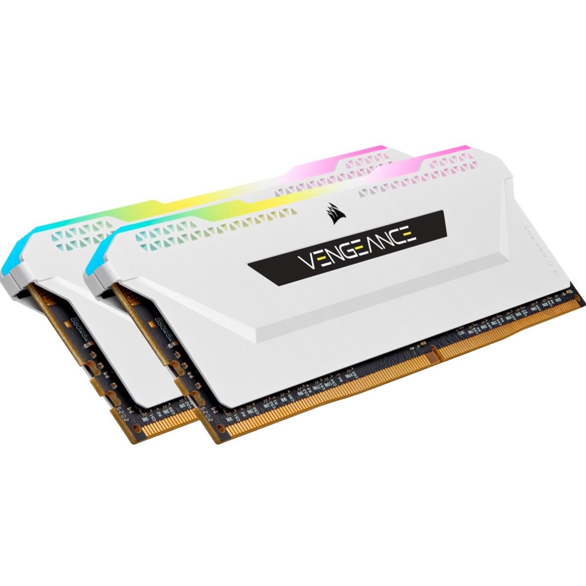 CORSAIR VENGEANCE RGB PRO SL 16GB (2 x 8GB) DDR4 RAM 3600MHz CL18 Memory Kit — White