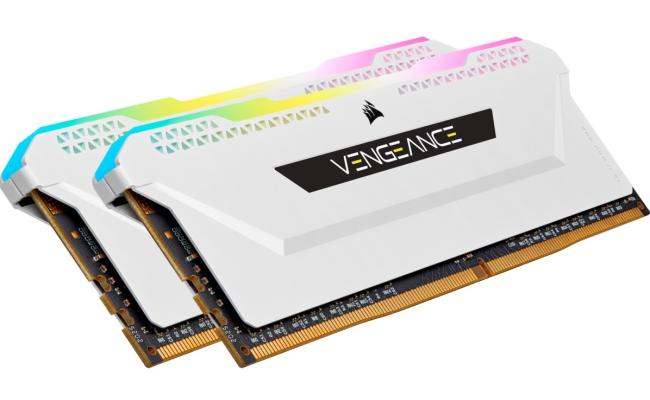 CORSAIR VENGEANCE® RGB PRO SL 32GB (2 x 16GB) DDR4 RAM 3200MHz CL16 Memory Kit — White