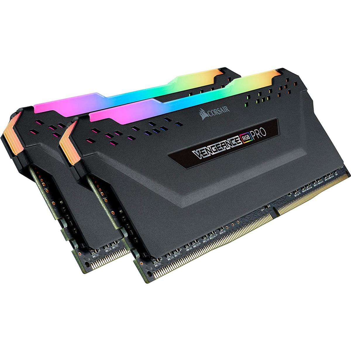 CORSAIR VENGEANCE RGB PRO 16GB (2 x 8GB) DDR4 RAM 2666MHz CL16 Memory Kit — Black