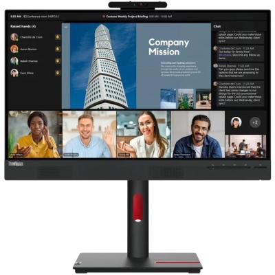 Lenovo ThinkVision T24mv-30 Monitor 24" FHD (1920x1080) IPS Flat Monitor, 75Hz, 4ms, 99% sRGB, 16.7M Colors, Anti-glare, Eyesafe w/ Ethernet (RJ-45), Type C DP 1.4 alt mode up to 90W, Built-In 2592 x 1944, 5.0-MP, IR + RGB camera & Speakers