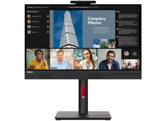 Lenovo ThinkVision T24mv-30 Monitor 24" FHD (1920x1080) IPS Flat Monitor, 75Hz, 4ms, 99% sRGB, 16.7M Colors, Anti-glare, Eyesafe w/ Ethernet (RJ-45), Type C DP 1.4 alt mode up to 90W, Built-In 2592 x 1944, 5.0-MP, IR + RGB camera & Speakers