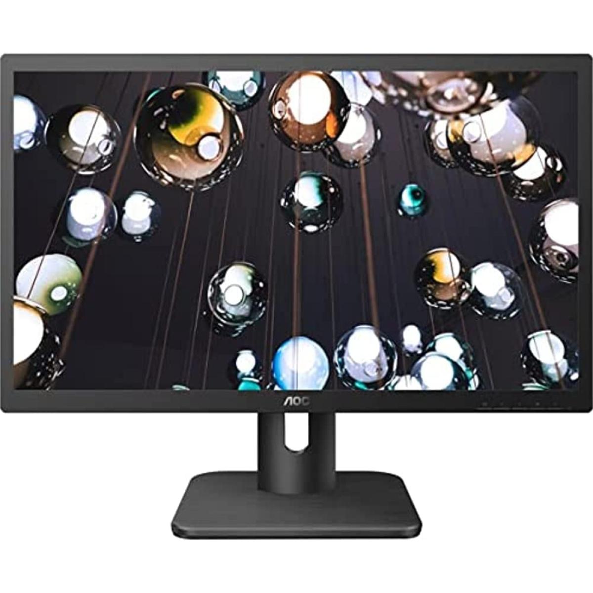 AOC 20E1H 20" HD+ (1600x900) TN, 60Hz, 5ms, sRGB 99%, HDMI/VGA & Headphone Out (3.5mm) - Black Flat Monitor