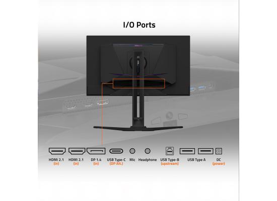 GIGABYTE AORUS FO27Q3 27" 2K QHD (2560 x 1440) Flat Gaming Monitor, QD-OLED, 360Hz, 0.03ms GTG, 99% DCI-P3,HDR 400, 10bit w/ Ergonomic Stand, USB Type-C, KVM & Speakers
