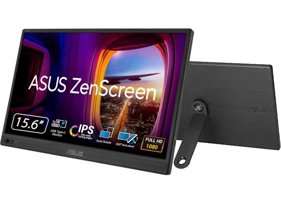 ASUS ZenScreen MB169CK Portable USB Monitor16" (15.6" viewable), Full HD, 60Hz, IPS,5ms(GTG), Dual USB Type-C (DP Alt Mode) + Mini Hdmi, Flicker Free, Blue Light Filter, Anti-glare surface, 360° kickstand