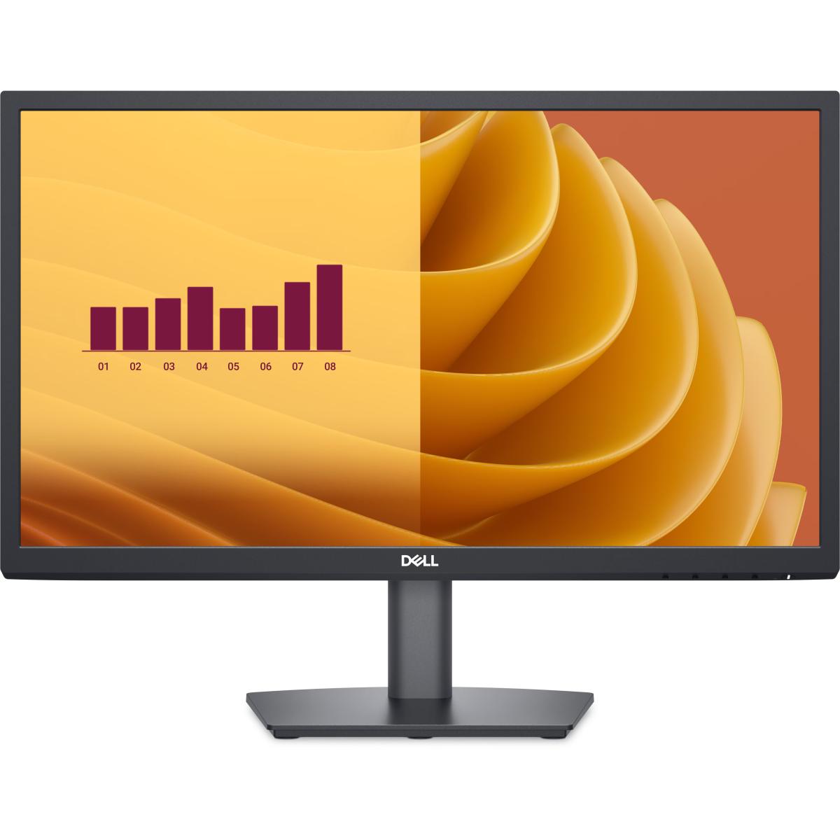 Dell E2225H Essential Flat Monitor 22" FHD VA @75HZ, Narrow Bezel Display w/ DP, VGA - Black