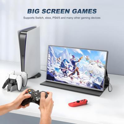 Portable Monitor 18.5" IPS 1080P 60Hz, 400nits USB-C, Mini HDMI & 3.5mm Audio, Plug & Play External Second Screen for Laptop, PC, Game Consoles w/ Speakers
